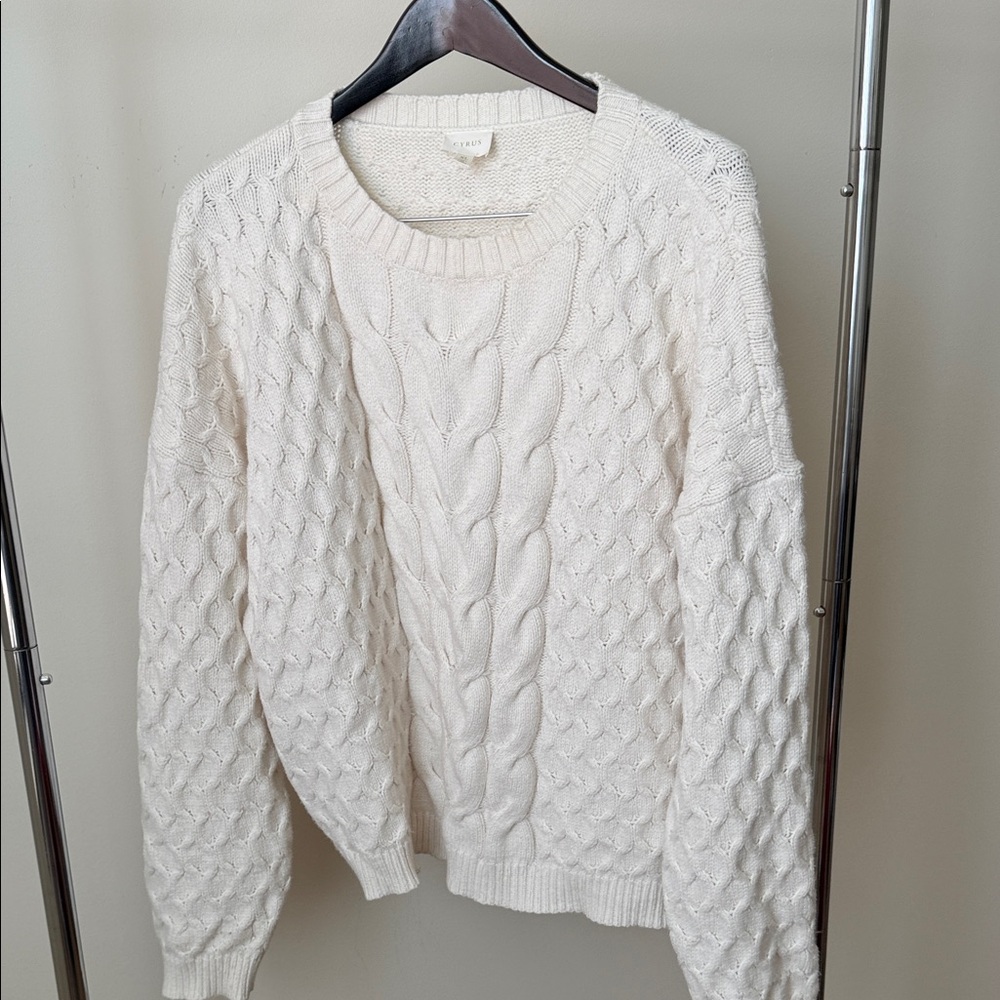 Cyrus Cream Cable Knit Sweater